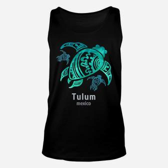 Tribal Ocean Blue Mexico Tulum Sea Turtle Unisex Tank Top | Crazezy DE