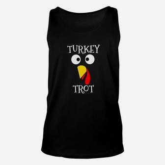 Turkey Trot Face Funny Thanksgiving Running Unisex Tank Top | Crazezy