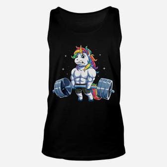 Unicorn Weightlifting T Shirt Deadlift Fitness Gym Women Tee Unisex Tank Top | Crazezy