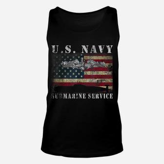 US Navy Submarine Service American Flag Vintage Tshirt Unisex Tank Top | Crazezy
