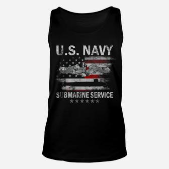 US Navy Submarines Silent Service Vintage Veterans Day Gift Unisex Tank Top | Crazezy