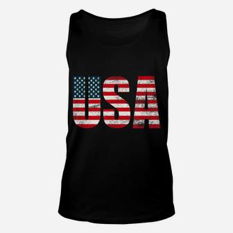 Usa American Flag, Red White & Blue, Stars & Stripes, July 4 Unisex Tank Top | Crazezy CA