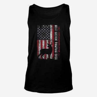 Usa Flag Best Buckin' Pawpaw Ever Deer Hunting Father's Day Unisex Tank Top | Crazezy