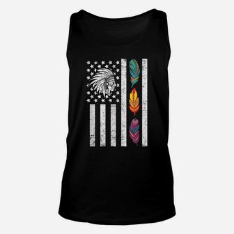Usa Flag Feather Native American Heritage Day Indian Gift Unisex Tank Top | Crazezy