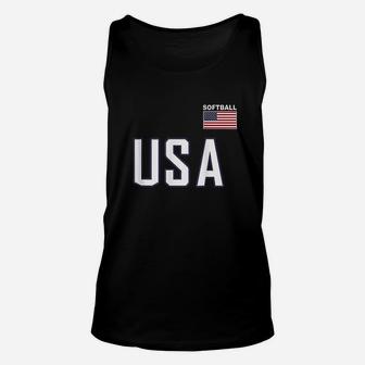 Usa Flag Softball Pocket Team Jersey Gift Top Unisex Tank Top | Crazezy
