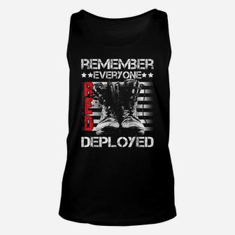 Veteran 365 Remember Everyone Deployed Red Military Veteran Unisex Tank Top | Crazezy AU