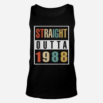 Vintage 32Nd Birthday Gift Straight Outta 1988 32 Years Old Unisex Tank Top | Crazezy