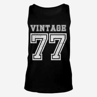 Vintage 77 1977 Birthday Gift Age Year Old Cute Funny Unisex Tank Top | Crazezy