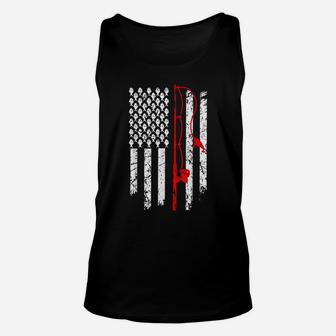 Vintage Fishing Clothes American Flag Bass Fishing Unisex Tank Top | Crazezy