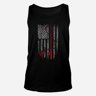Vintage Fishing Tshirt With American Flag Bass Fishing Unisex Tank Top | Crazezy