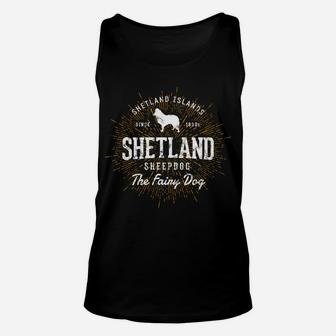 Vintage Style Retro Shetland Sheepdog Unisex Tank Top | Crazezy DE