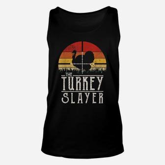 Vintage Sunset Retro Style Turkey Hunting Turkey Slayer Unisex Tank Top | Crazezy