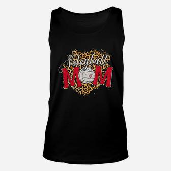 Volleyball Mom Leopard Lover Mother Mummy Supporter Gift Unisex Tank Top | Crazezy UK