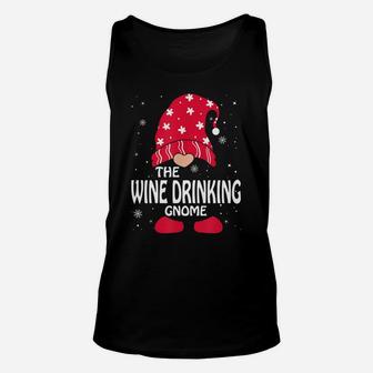 Wine Drinking Gnome Matching Family Group Christmas Party Sweatshirt Unisex Tank Top | Crazezy