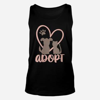 Womens Adopt Rescue Pet Owner Rescue Mom Or Dad - Dog And Cat Unisex Tank Top | Crazezy