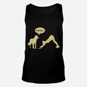 Womens Funny Downward Facing Dog Yoga Humor Comedy Womens Unisex Tank Top | Crazezy CA