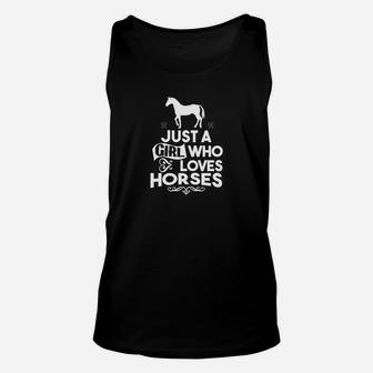 Womens Horse Just A Girl Who Loves Racing Riding Gift Unisex Tank Top | Crazezy