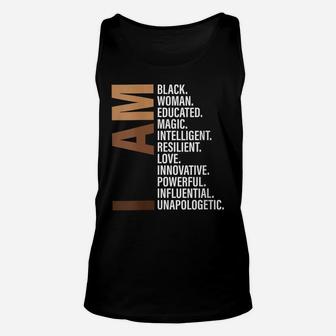 Womens I Am Black Woman Educated Melanin Black History Month Gift Unisex Tank Top | Crazezy