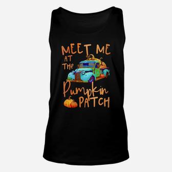 Womens Meet Me At The Pumpkin Patch Pickup Truck Autumn Fall Unisex Tank Top | Crazezy