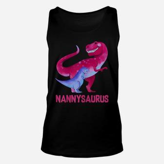 Womens Nannysaurus Cute Nanny Saurus Dinosaur Christmas Unisex Tank Top | Crazezy