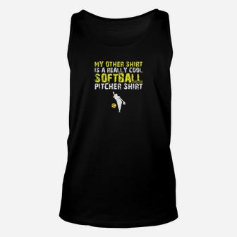 Womens Softball Pitcher Girl Funny Cute Gift Mom Daughter Unisex Tank Top | Crazezy UK