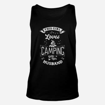 Womens This Girl Loves Camping With Her Husband Funny Camping Tee Unisex Tank Top | Crazezy AU