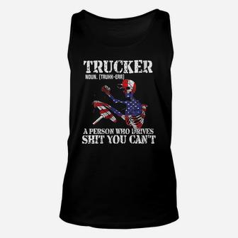 Womens Truck Driver Definition Fathers Day USA Flag 4Th July Gift Unisex Tank Top | Crazezy