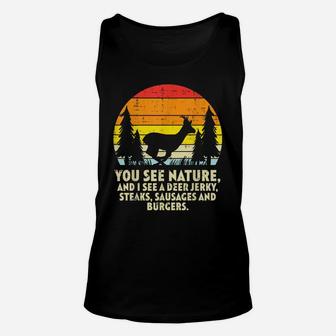 You See Nature Deer Sunset Retro Bow Hunting Hunter Dad Unisex Tank Top | Crazezy CA