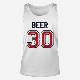 Beer 30 Athlete Uniform Jersey Funny Baseball Gift Graphic Unisex Tank Top | Crazezy CA