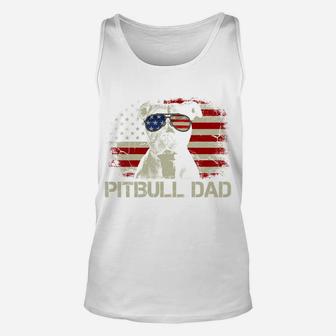 Best Pitbull Dad Ever Shirt American Flag 4Th Of July Gift Sweatshirt Unisex Tank Top | Crazezy