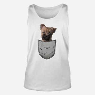 Cairn Terrier Puppy Chest Pocket Dog Lover & Owner Unisex Tank Top | Crazezy