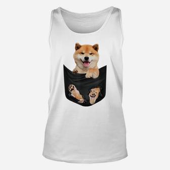Cute Shiba Inu In Your Pocket Akita Dog Lover Owner Unisex Tank Top | Crazezy