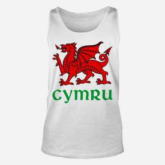 Cymru Welsh Pride Shirt Red Dragon Of Wales Flag Sweatshirt Unisex Tank Top | Crazezy