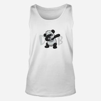 Dabbing Panda Bear Funny Dancing Graphic Unisex Tank Top | Crazezy