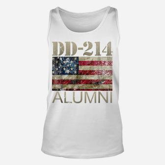 Dd-214 Army Alumni Vintage American Flag T Shirt Unisex Tank Top | Crazezy