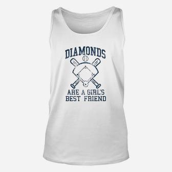 Diamonds Are A Girls Best Friend Funny Cute Baseball Unisex Tank Top | Crazezy DE