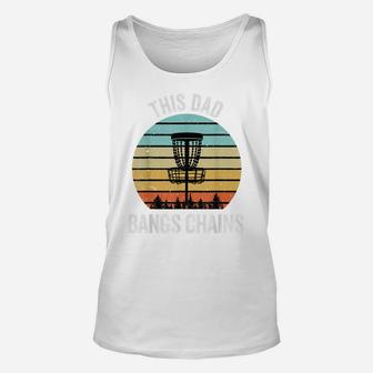 Disc Golf Shirt Funny Dad Bangs Chains Retro Disc Golf Gift Unisex Tank Top | Crazezy UK