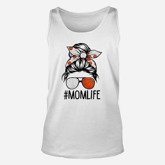 Dy Mom Life Volleyball Basketball Mothers Day Messy Bun Unisex Tank Top | Crazezy