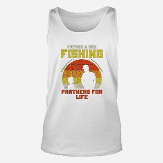 Father Son Fishing Partners For Life Retro Matching Dad Gift Unisex Tank Top | Crazezy