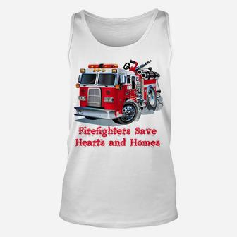 Firefighter , Fire Department Truck Tee Fireman Gift Unisex Tank Top | Crazezy AU