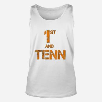 First And Ten Tennessee State Orange Football Fan Unisex Tank Top | Crazezy DE