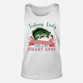 Fishing Lady Classy Sassy And A Bit Smart Assy Unisex Tank Top | Crazezy CA