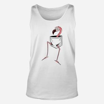 For Flamingo-Lovers L Fancy Pink Flamingo In A Pocket Unisex Tank Top | Crazezy