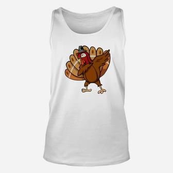 Funny Dabbing Dance Turkey Thanksgiving Gift Unisex Tank Top | Crazezy