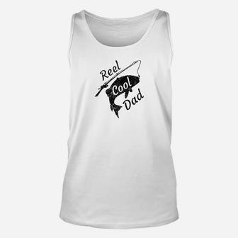Funny Nature Lovers Gift Reel Cool Dad Fishing Unisex Tank Top | Crazezy