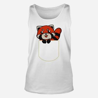 Funny Red Panda Bear In The Pocket Gift Red Panda Pocket Unisex Tank Top | Crazezy AU