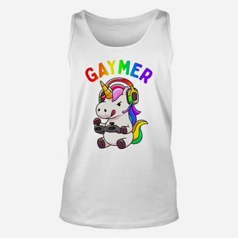 Gaymer Gay Pride Flag Lgbt Gamer Lgbtq Gaming Unicorn Gift Sweatshirt Unisex Tank Top | Crazezy
