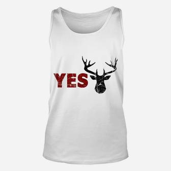 Husband Deer Yes Dear Hunting Pun Happy Wife Funny Unisex Tank Top | Crazezy