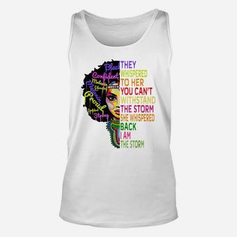 I Am The Storm Strong African Woman - Black History Month Unisex Tank Top | Crazezy UK