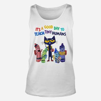 It's A Good Day To Teach Tiny Humans Funny Cat Teacher Lover Unisex Tank Top | Crazezy CA